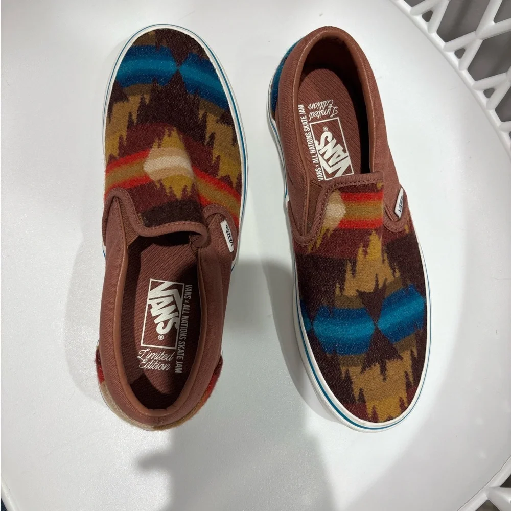 Vans Slip-On Shoes in Brown Multi - Picture 4 of 5